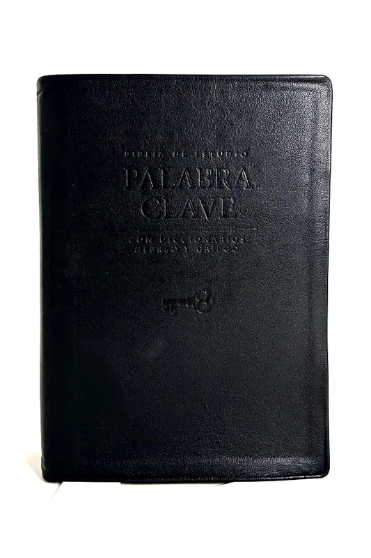 Biblia de Estudio Palabra Clave - con diccionarios Hebreo y Griego (piel genuina con índice)