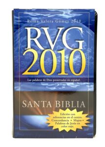 Biblia Reina Valera Gómez 2010 con referencias en el centro y palabras de Jesús en rojo