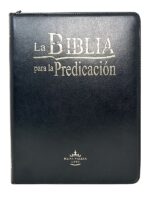 Portada de la Biblia para la Predicación RVR 1960 con Uñero y Zipper, con encuadernación resistente y cierre práctico.​