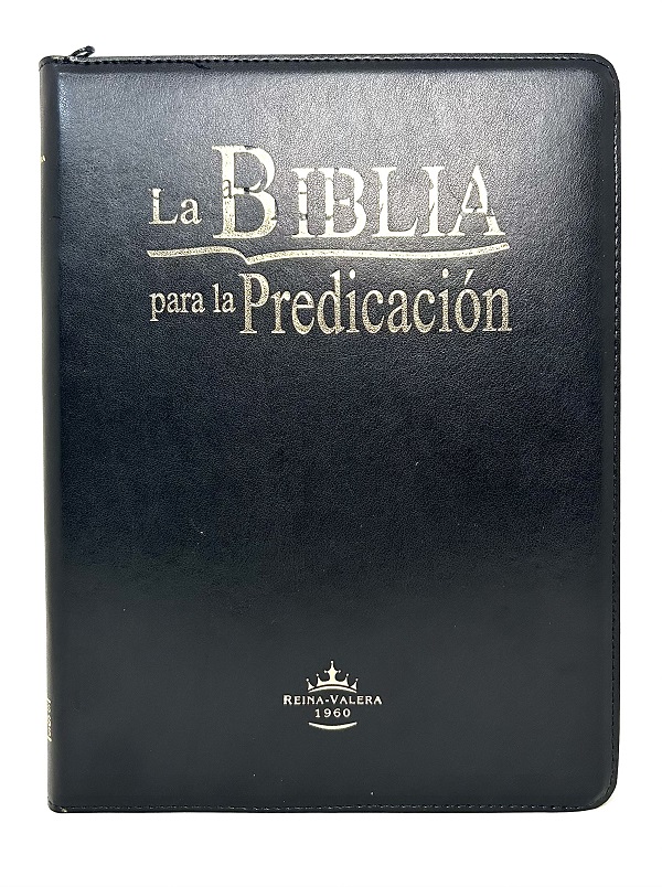 Portada de la Biblia para la Predicación RVR 1960 con Uñero y Zipper, con encuadernación resistente y cierre práctico.​