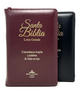 Santa Biblia Reina Valera 1960 letra grande con zipper – Índice con pestañas y letra 13 puntos