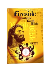 Portada de la Fireside Catholic Youth Bible con diseño juvenil y elementos católicos.