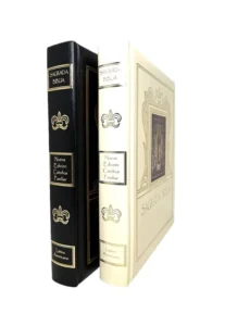 Portada de la Sagrada Biblia Nueva Edición Católica Familiar con cubierta de lujo e ilustraciones a todo color.​